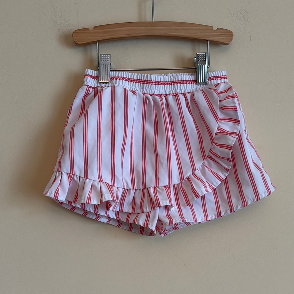 Habitual Red and White Striped‎ Ruffle Shorts Size 5/6